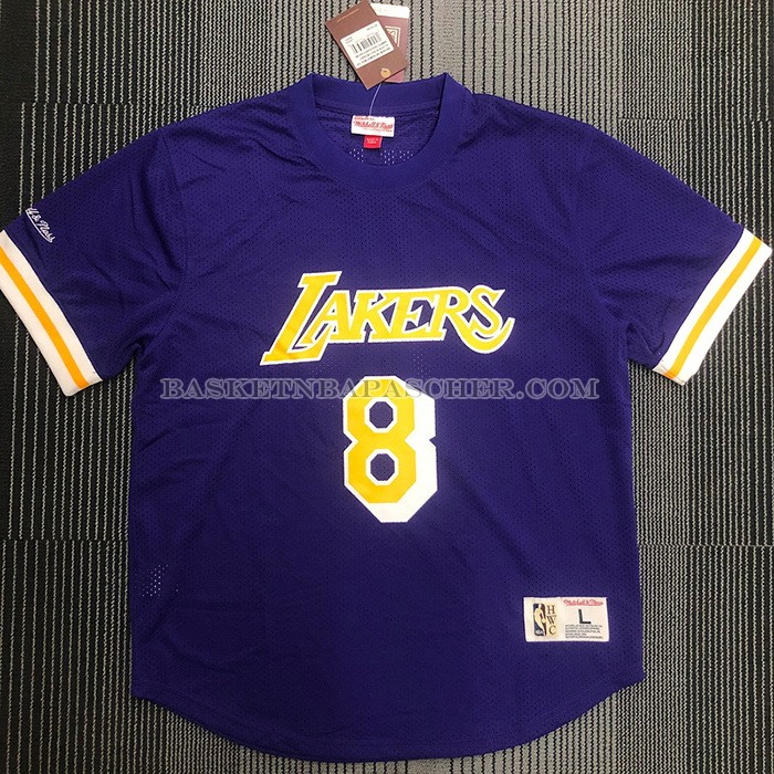 Maillot Manche Courte Los Angeles Lakers Kobe Bryant NO 8 Volet